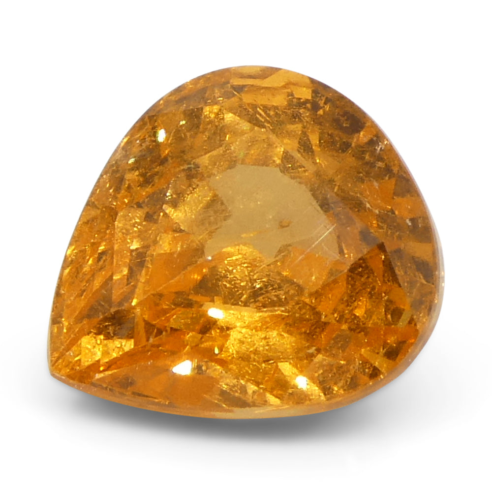 2.41ct Pear Fanta Orange Spessartine Garnet from Namibia, premium single gemstone by SkyJems Canadian gem specialists