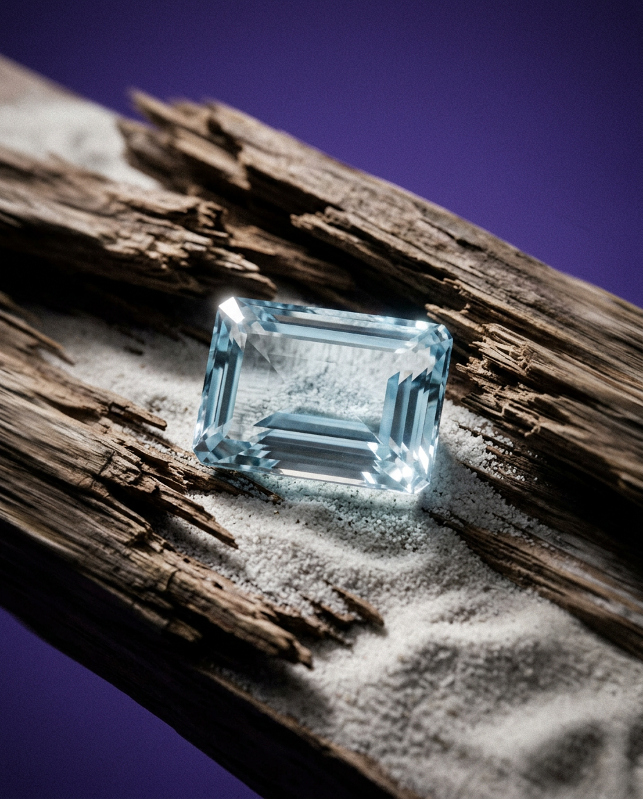 SkyJems 11.54ct Light Greenish Blue Brazilian Aquamarine, Octagonal Emerald Cut, GIA Certified Gemstone