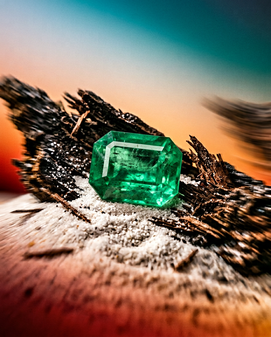 SkyJems 5.25ct Green Emerald, Octagonal Cut, GIA Certified Zambian Gemstone, Natural Beryl Fine Jewelry Stone