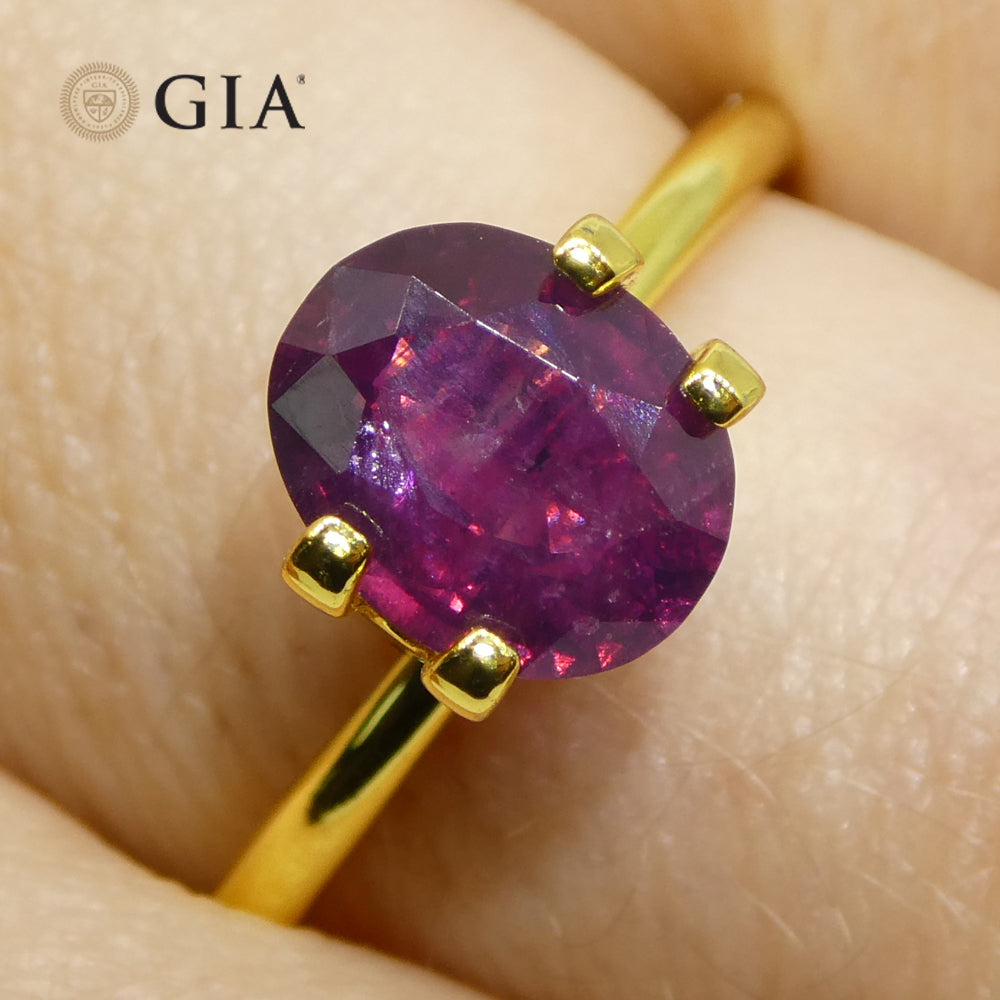 1.83ct Oval Purple-Red Ruby GIA Certified Pakistan / Kashmir, Unheated - Skyjems Wholesale Gemstones