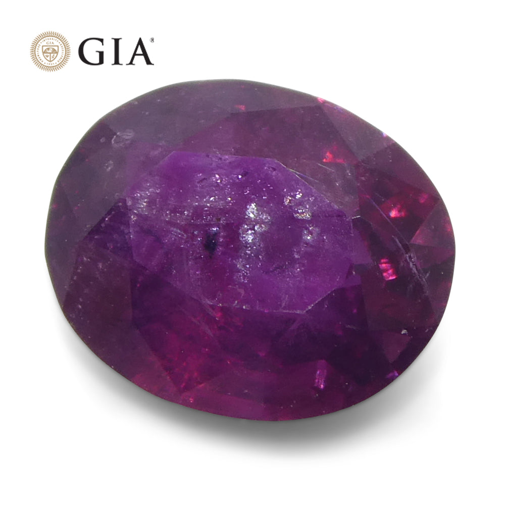 1.83ct Oval Purple-Red Ruby GIA Certified Pakistan / Kashmir, Unheated - Skyjems Wholesale Gemstones