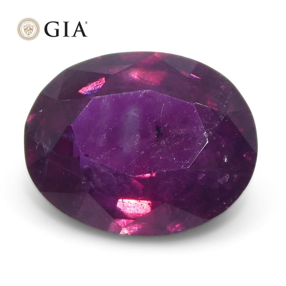1.83ct Oval Purple-Red Ruby GIA Certified Pakistan / Kashmir, Unheated - Skyjems Wholesale Gemstones