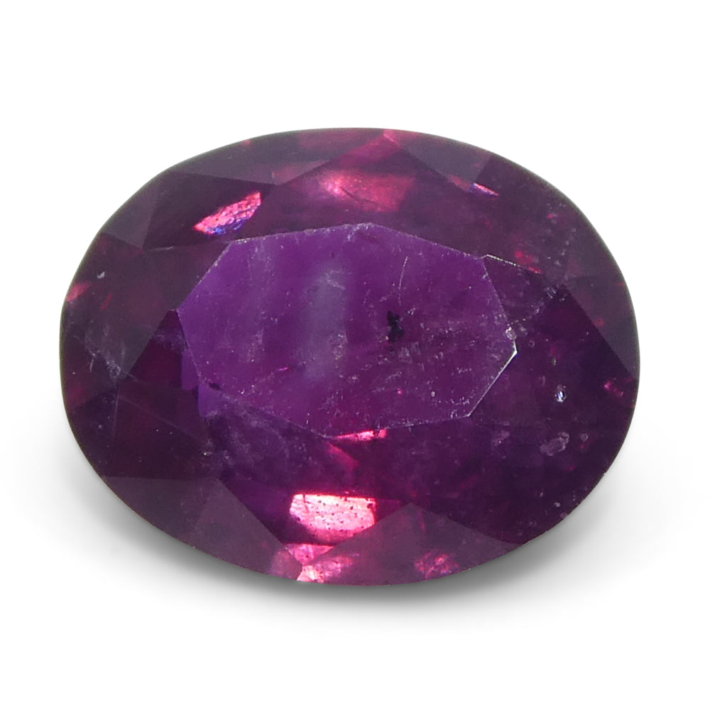 1.83ct Oval Purple-Red Ruby GIA Certified Pakistan / Kashmir, Unheated - Skyjems Wholesale Gemstones