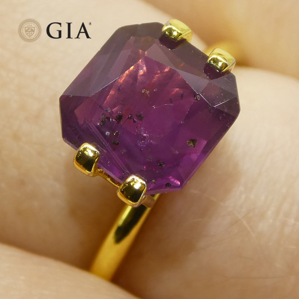 2.63ct Purple-Red Natural Ruby from East Africa, GIA Certified Octagonal Cut by SkyJems Gemstones Canada