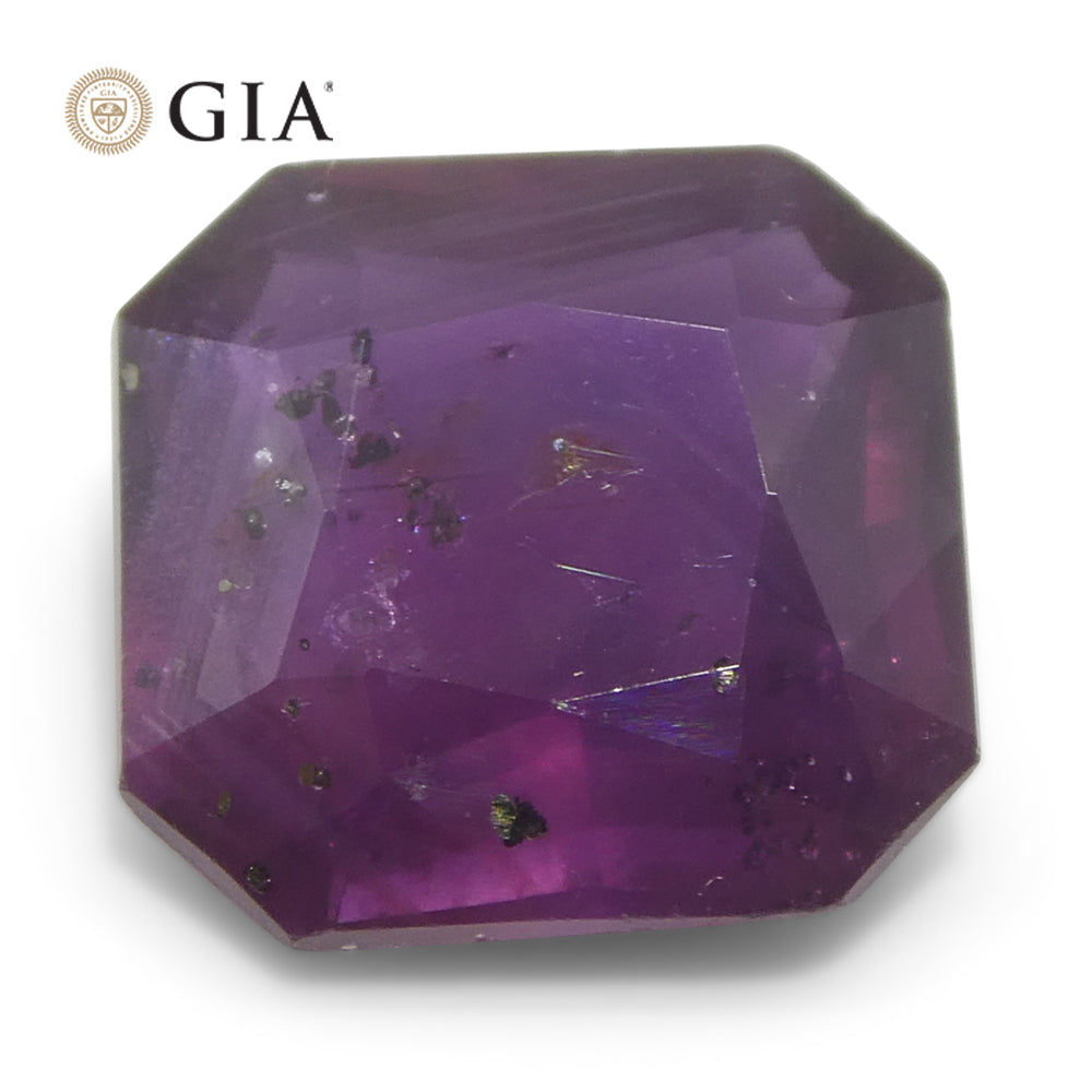 2.63ct Octagonal/Square Purple-Red Natural Ruby GIA Certified East Africa Unheated - Skyjems Wholesale Gemstones