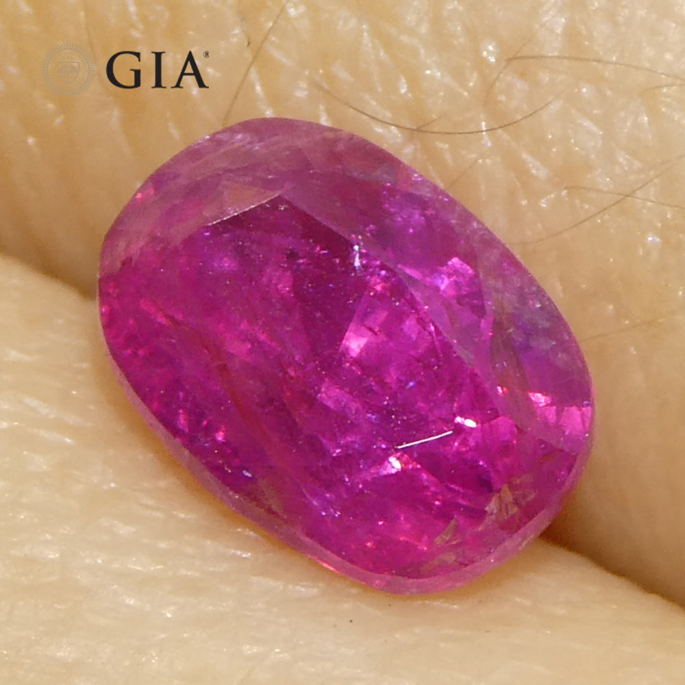 1.34ct Cushion Purplish Red Ruby GIA Certified Unheated - Skyjems Wholesale Gemstones