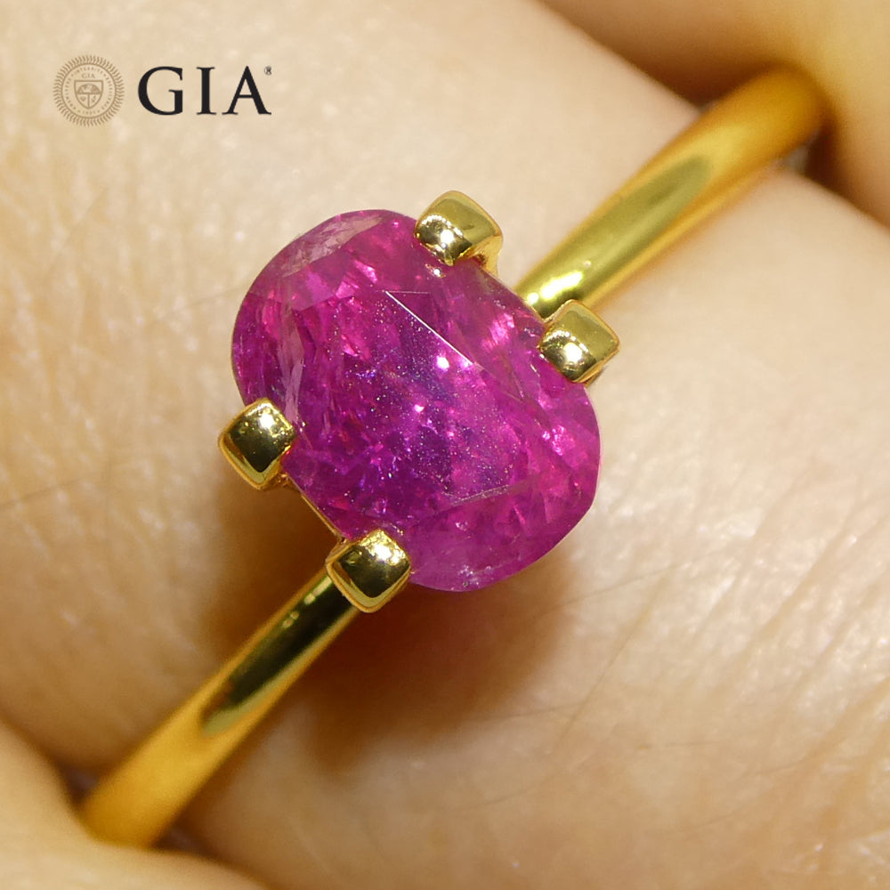 1.34ct Cushion Purplish Red Ruby GIA Certified Unheated - Skyjems Wholesale Gemstones