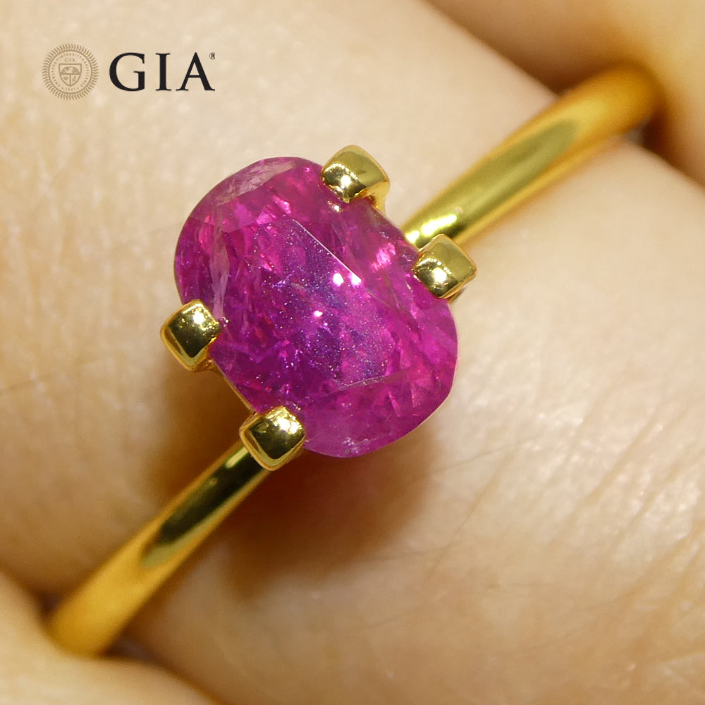 1.34ct Cushion Purplish Red Ruby GIA Certified Unheated - Skyjems Wholesale Gemstones