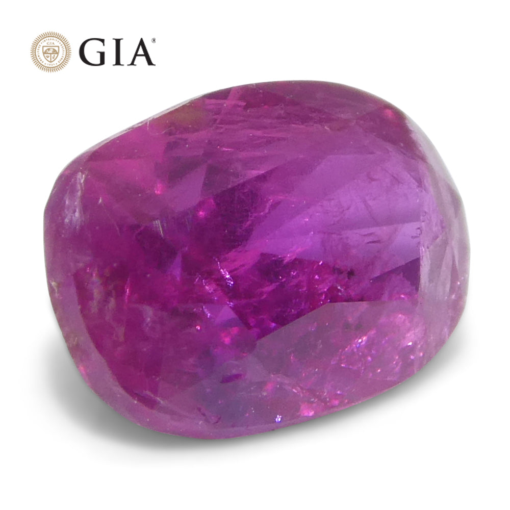 1.34ct Cushion Purplish Red Ruby GIA Certified Unheated - Skyjems Wholesale Gemstones