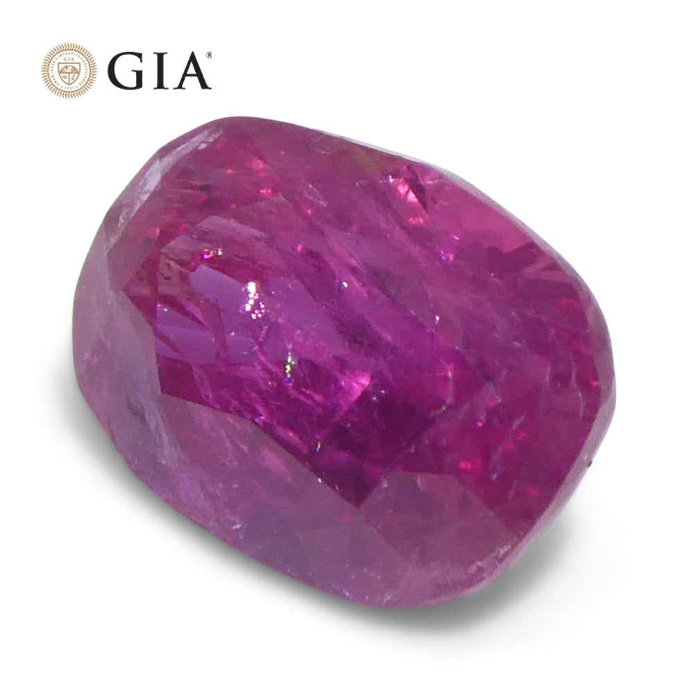 1.34ct Cushion Purplish Red Ruby GIA Certified Unheated - Skyjems Wholesale Gemstones