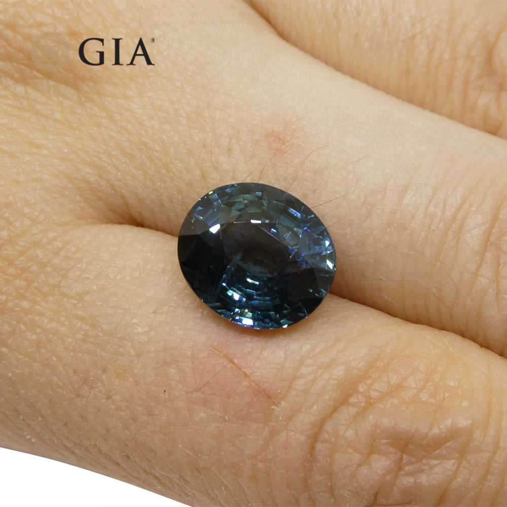 6.84ct Oval Teal Blue Mermaid Sapphire GIA Certified Ethiopia - Skyjems Wholesale Gemstones