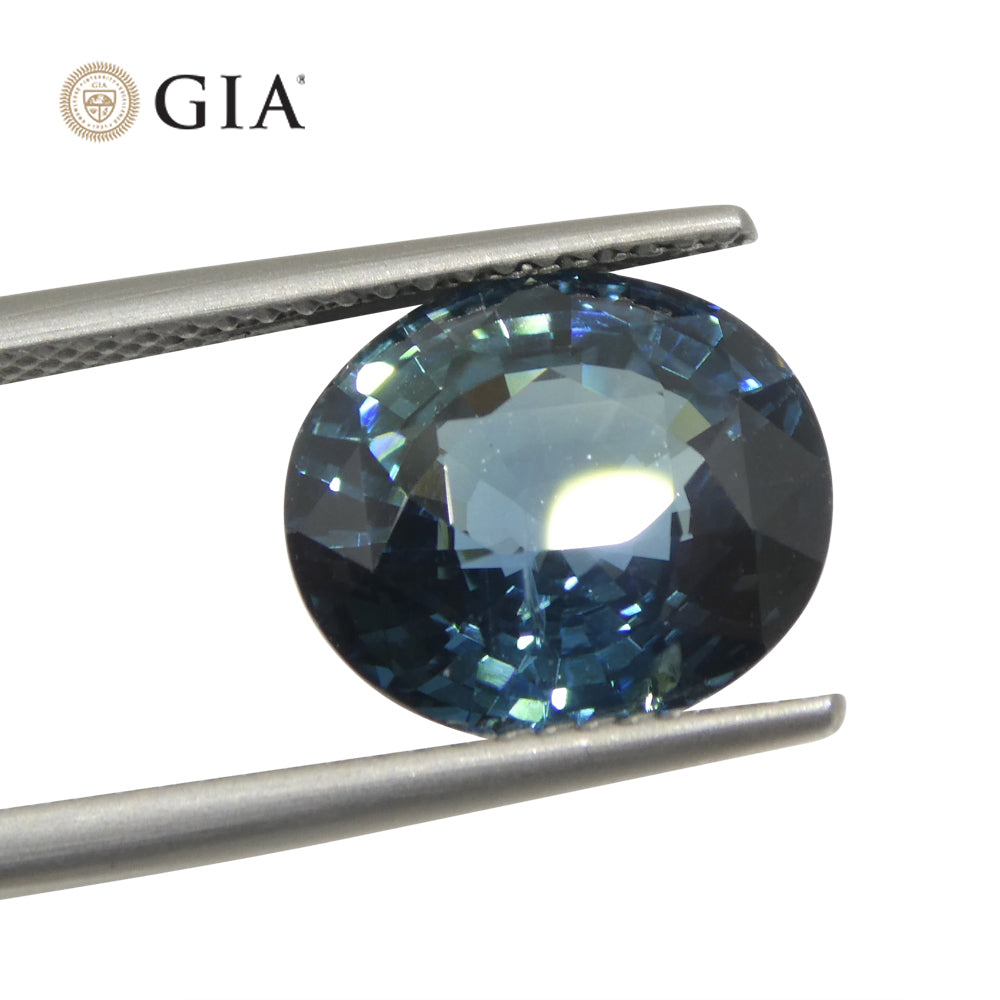 6.84ct Oval Teal Blue Mermaid Sapphire GIA Certified Ethiopia - Skyjems Wholesale Gemstones