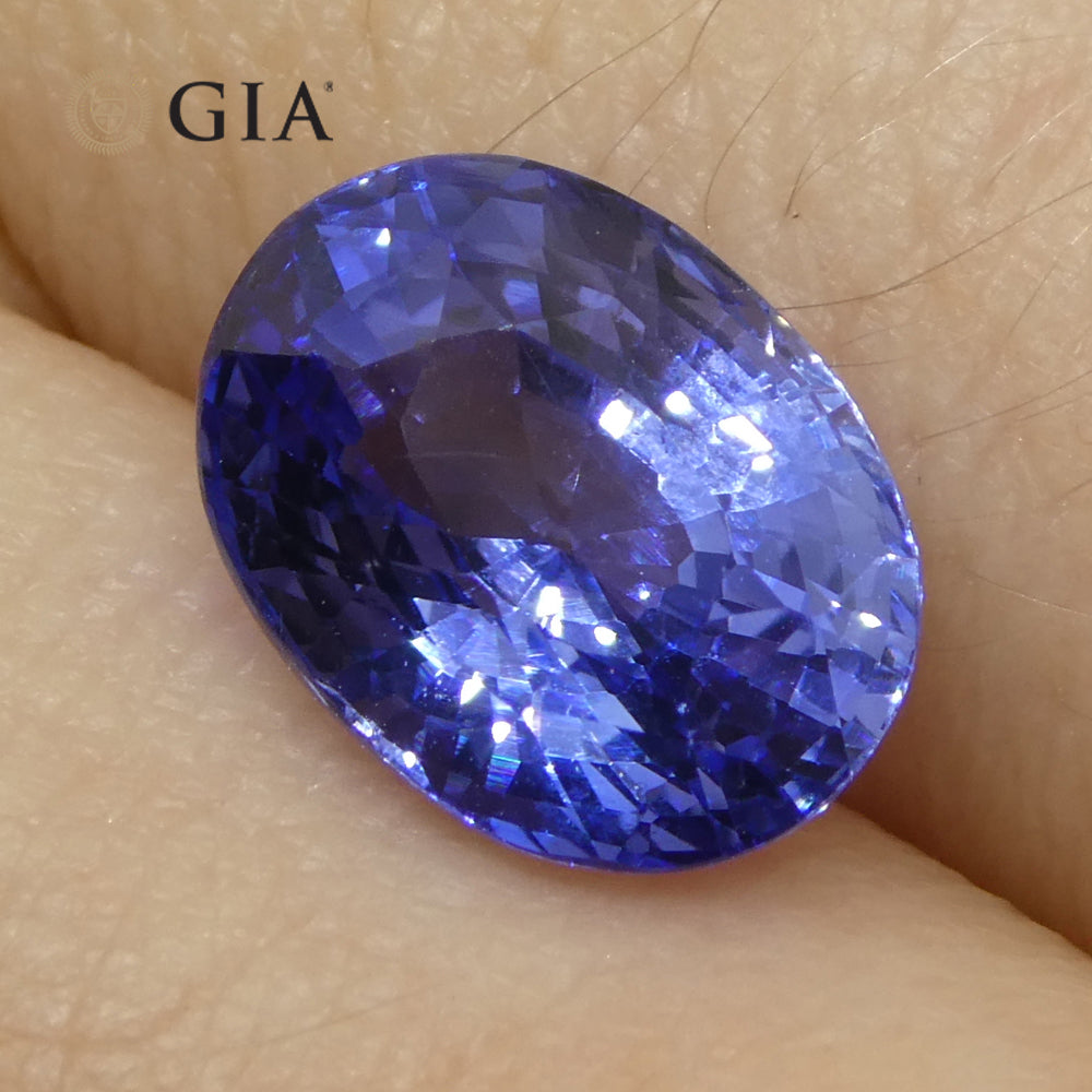 3.65ct Blue Sapphire from Sri Lanka, GIA certified oval gemstone by SkyJems, premium natural blue corundum