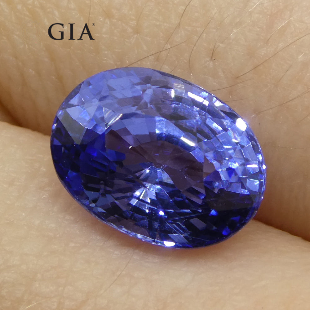 3.65ct Oval Blue Sapphire from Sri Lanka, GIA Certified Natural Gemstone by SkyJems Canadian Gem Experts