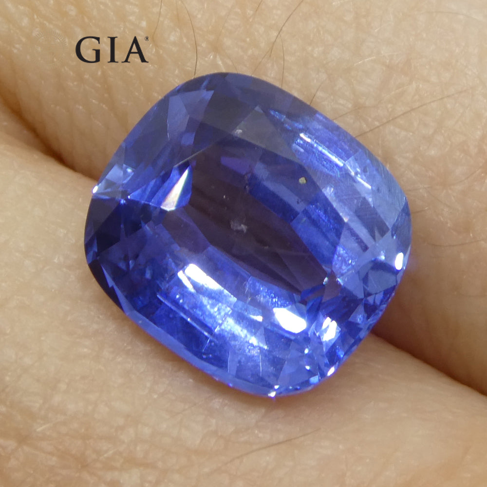 5.09ct Cushion Blue Sapphire GIA Certified Sri Lanka Unheated - Skyjems Wholesale Gemstones