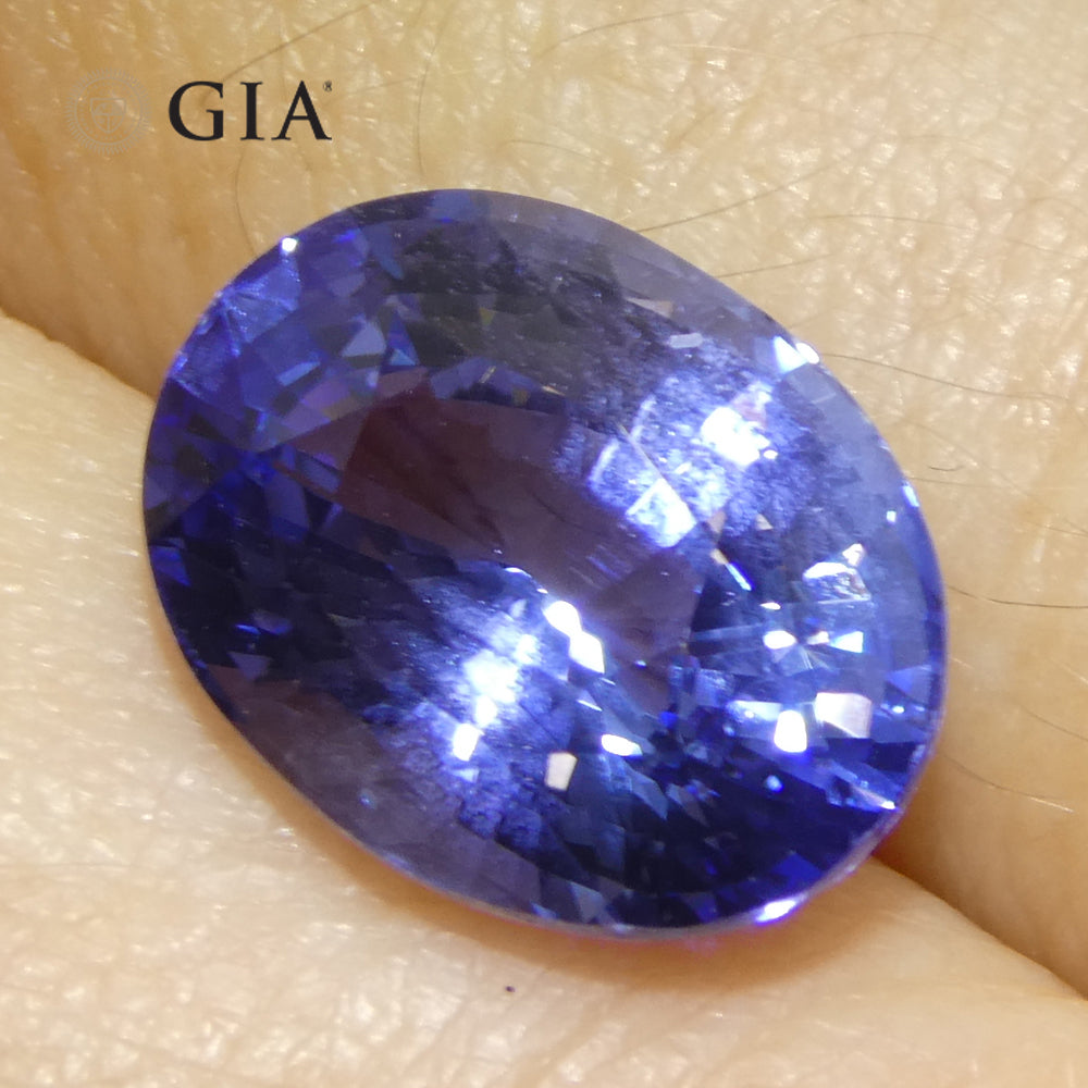 6.52ct Oval Blue Sapphire from Sri Lanka, GIA certified natural gemstone by SkyJems, premium Ceylon blue corundum