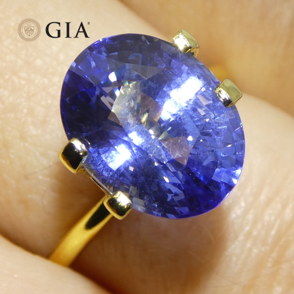 6.52ct Oval Blue Sapphire from Sri Lanka, GIA certified natural gemstone by SkyJems, premium Ceylon blue corundum