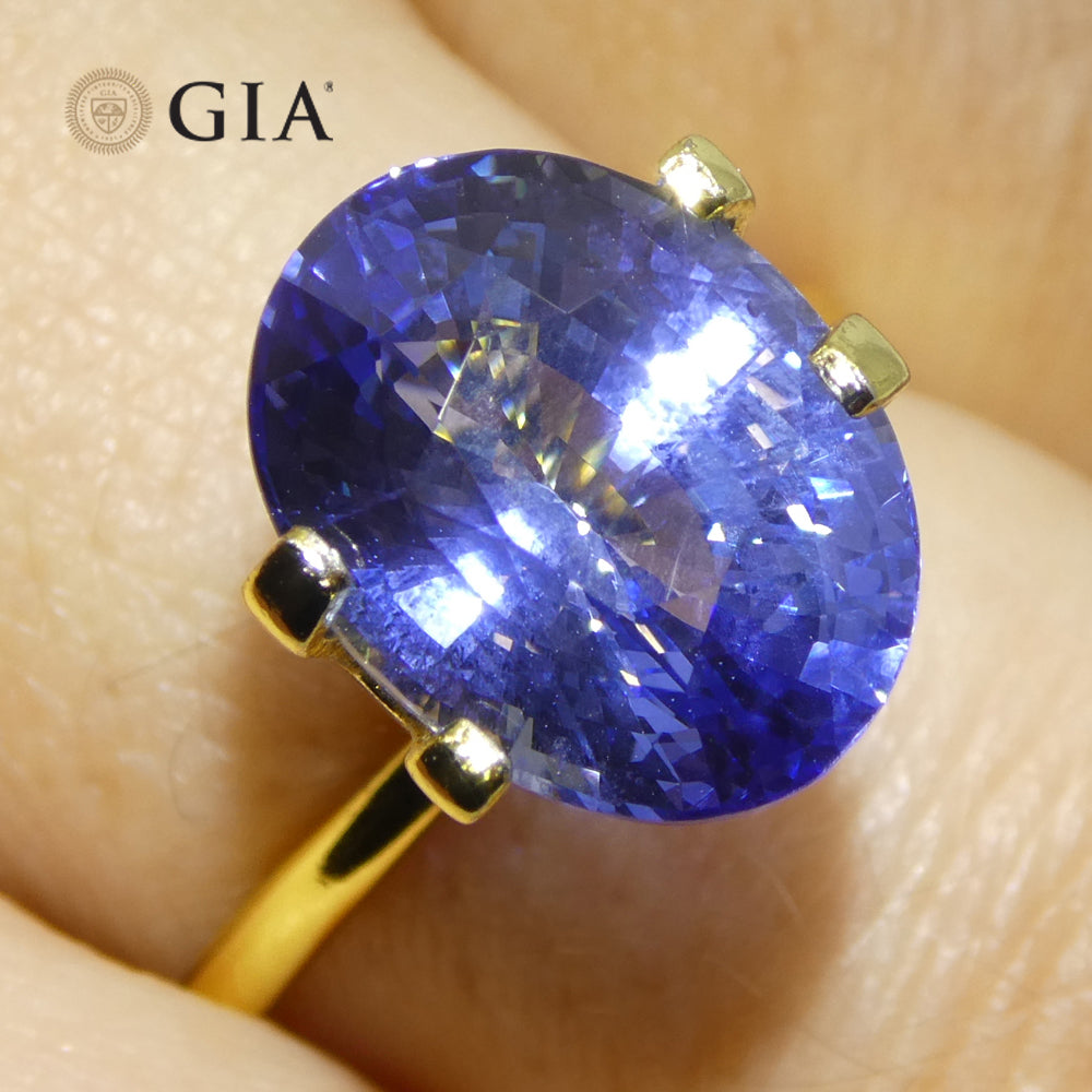 6.52ct Oval Blue Sapphire from Sri Lanka, GIA certified natural gemstone by SkyJems, premium Ceylon blue corundum