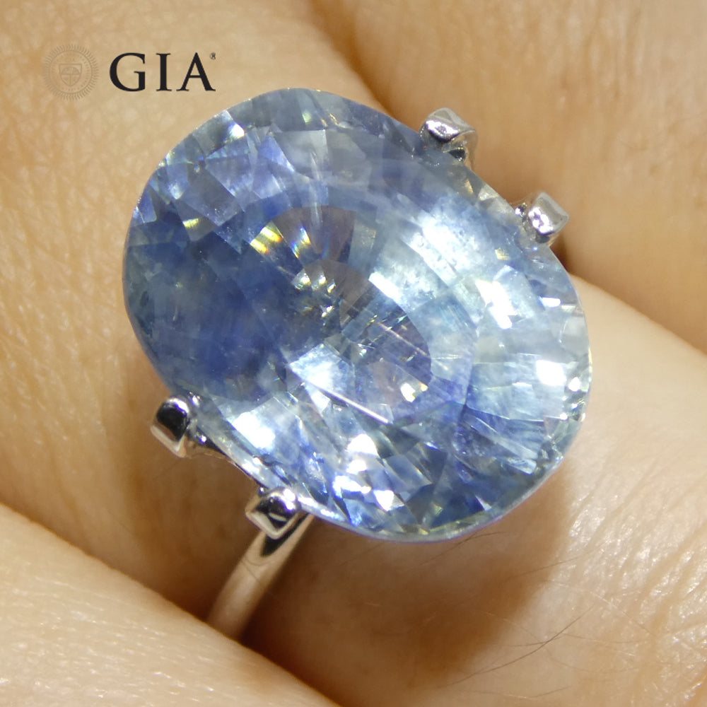 14.12ct Oval Blue Sapphire GIA Certified Madagascar - Skyjems Wholesale Gemstones