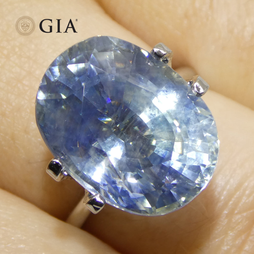 14.12ct Oval Blue Sapphire GIA Certified Madagascar - Skyjems Wholesale Gemstones