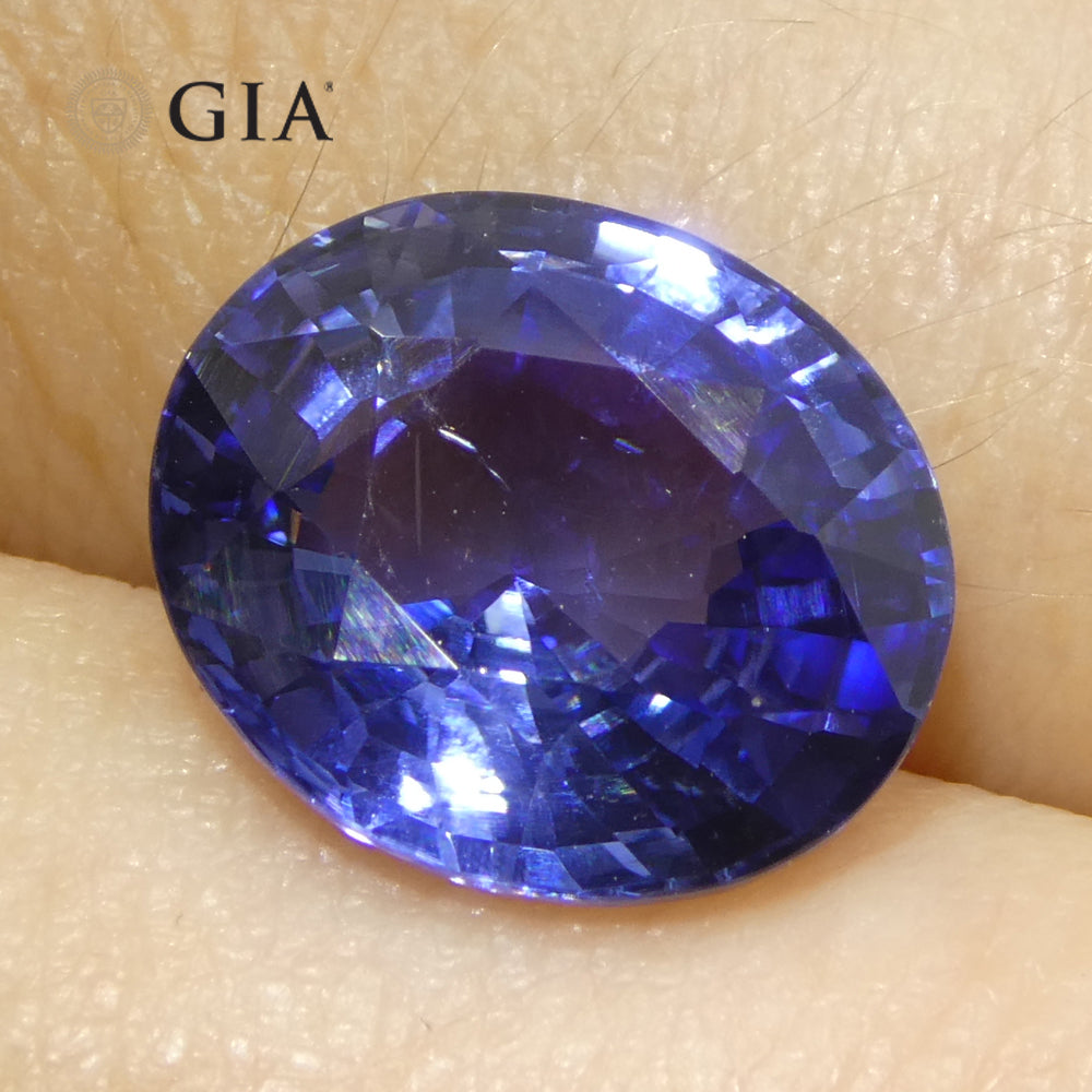 5.79ct Blue Oval Sapphire from Sri Lanka, GIA Certified Natural Gemstone by SkyJems Canadian Gem Specialists