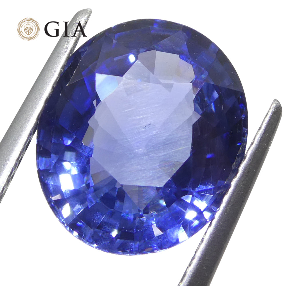 5.79ct Blue Oval Sapphire from Sri Lanka, GIA Certified Natural Gemstone by SkyJems Canadian Gem Experts