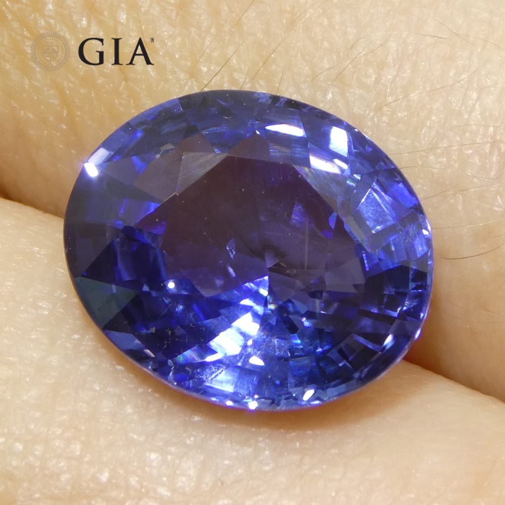 5.79ct Blue Sapphire from Sri Lanka, GIA certified oval gemstone by SkyJems, premium natural blue corundum