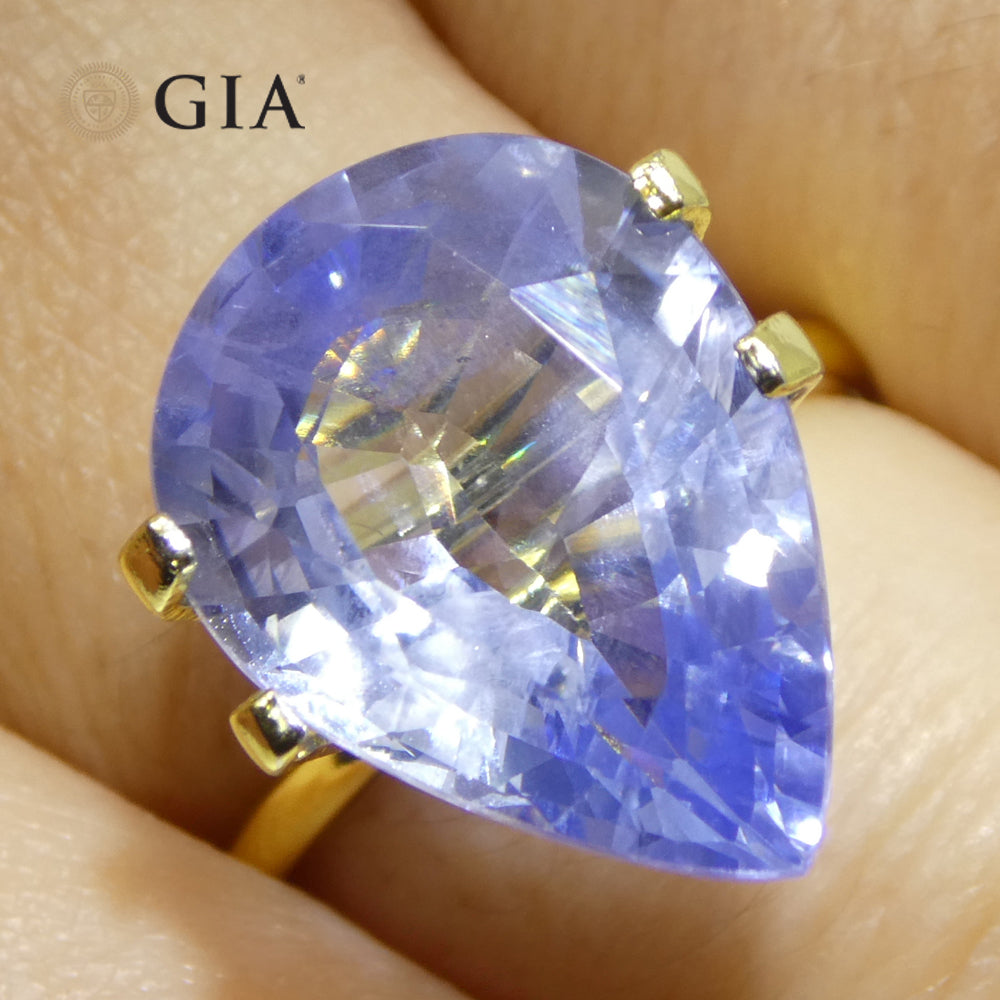 10.62ct Pear Blue Sapphire GIA Certified Sri Lanka - Skyjems Wholesale Gemstones