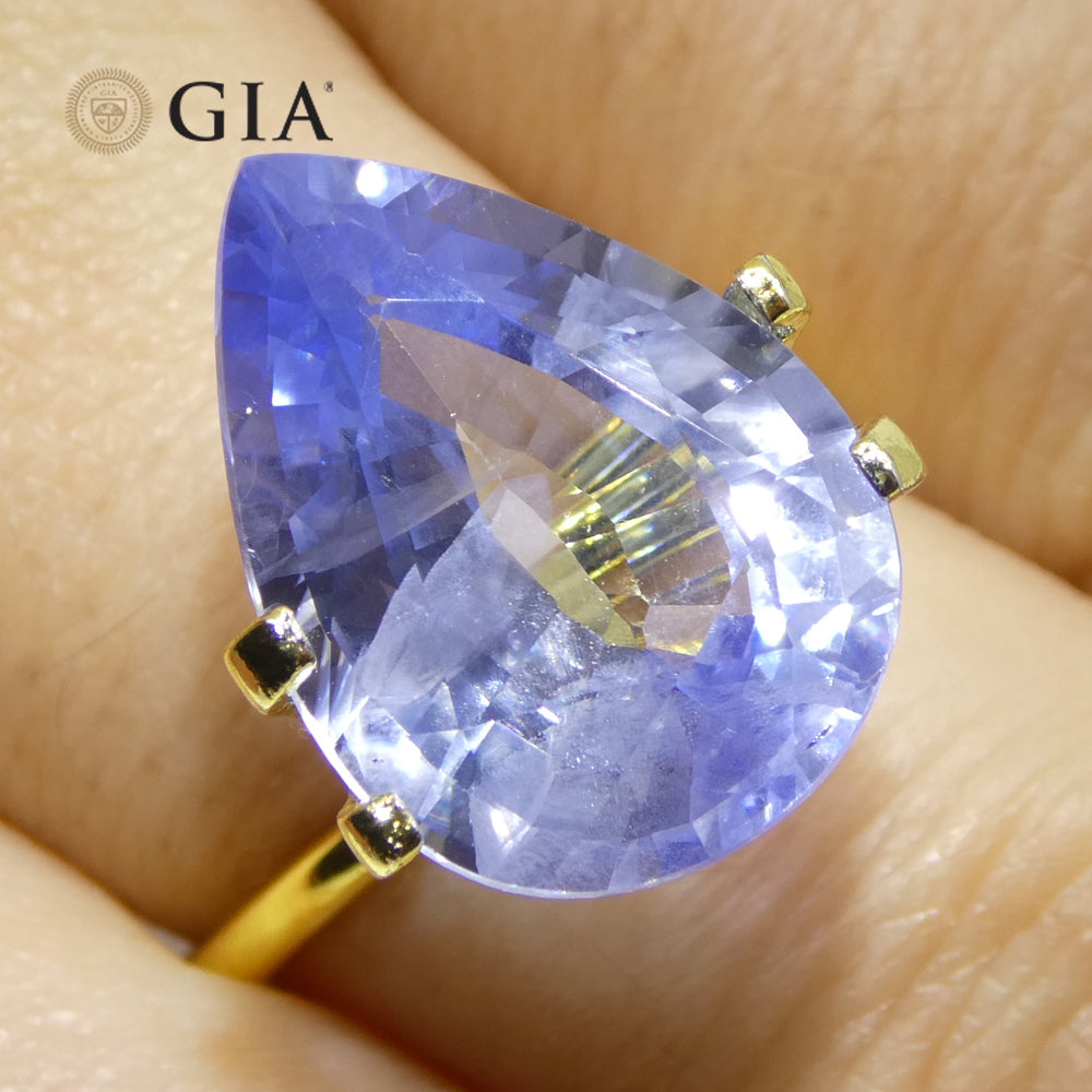 10.62ct Pear Blue Sapphire GIA Certified Sri Lanka - Skyjems Wholesale Gemstones