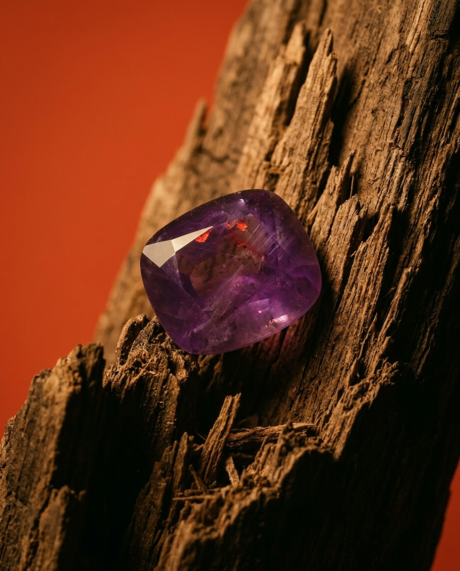 5.96ct Pinkish Purple Kashmiri Sapphire, Cushion Cut Unheated GIA Certified Natural Gemstone by SkyJems