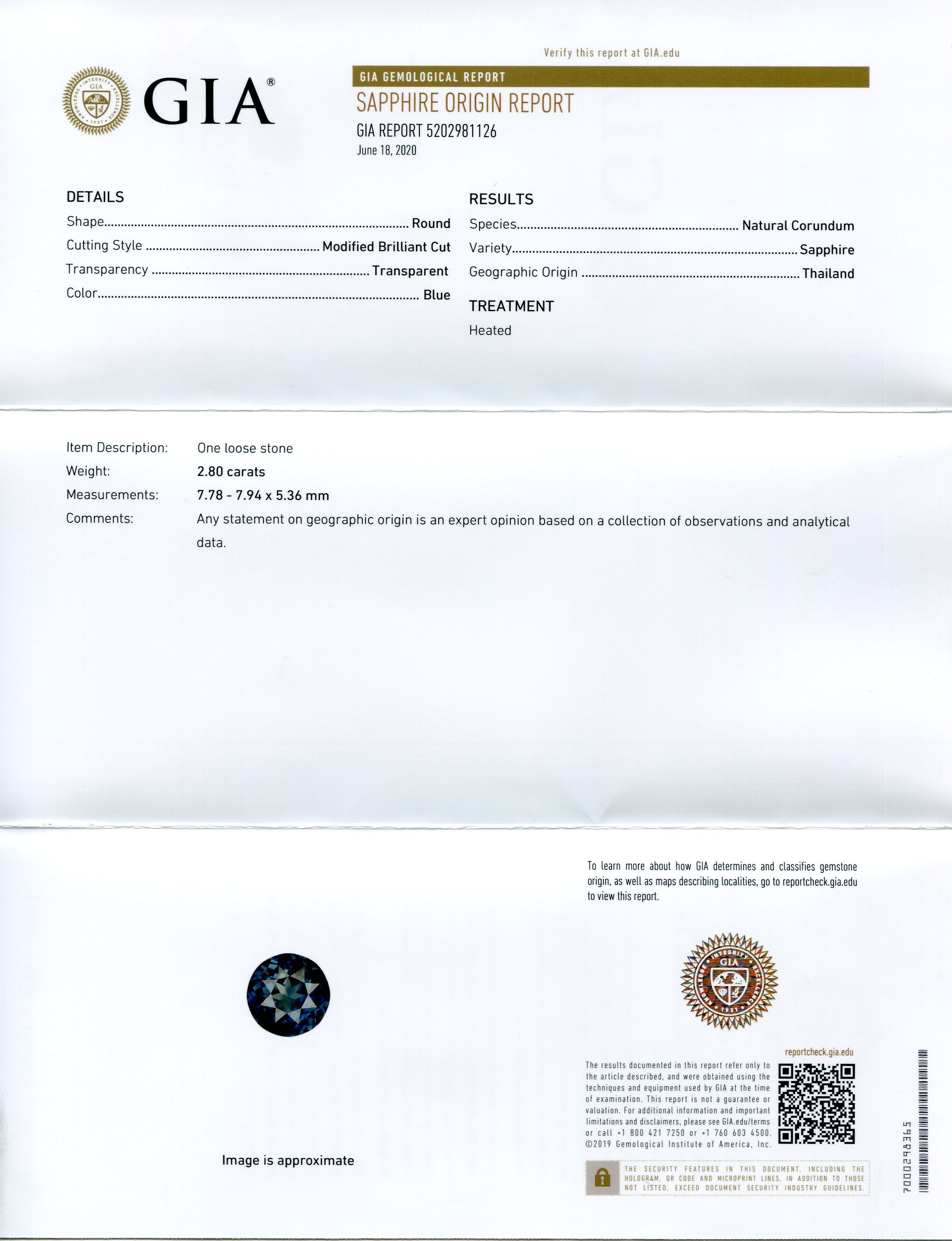 2.80ct Round Teal Blue Sapphire, Diamond Statement or Engagement Ring set in 14k White Gold, GIA Certified Thailand - Skyjems Wholesale Gemstones