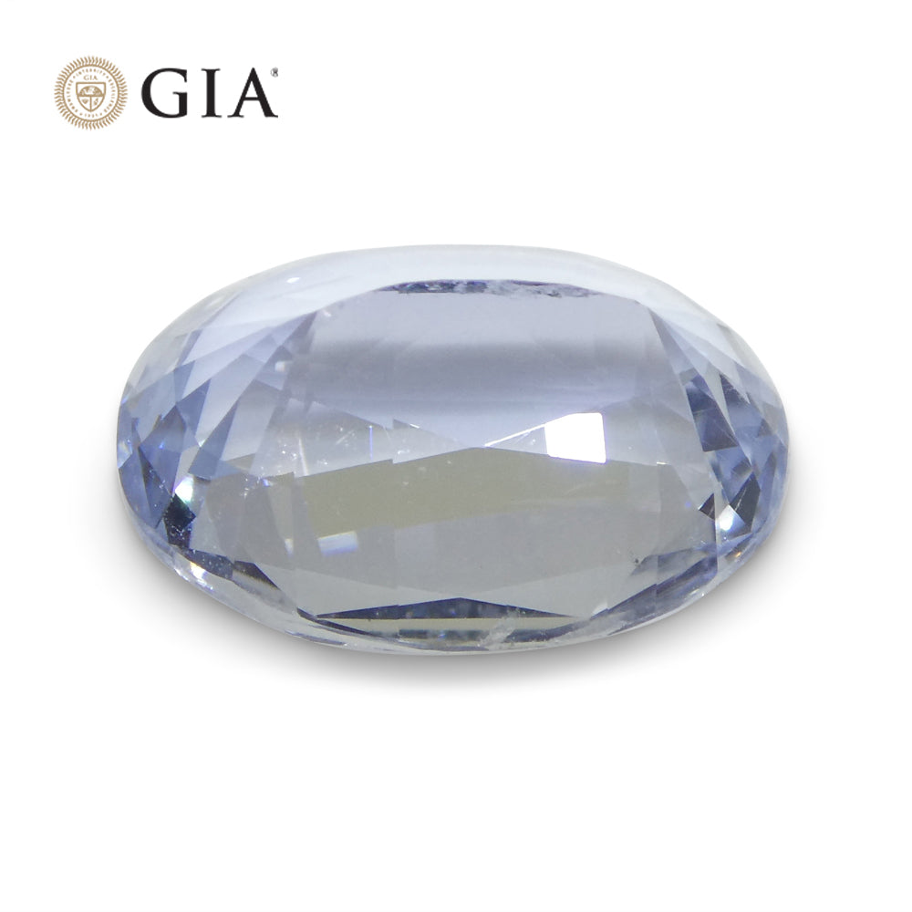 6.12ct Oval Icy Light Blue Sapphire GIA Certified Sri Lanka Unheated - Skyjems Wholesale Gemstones