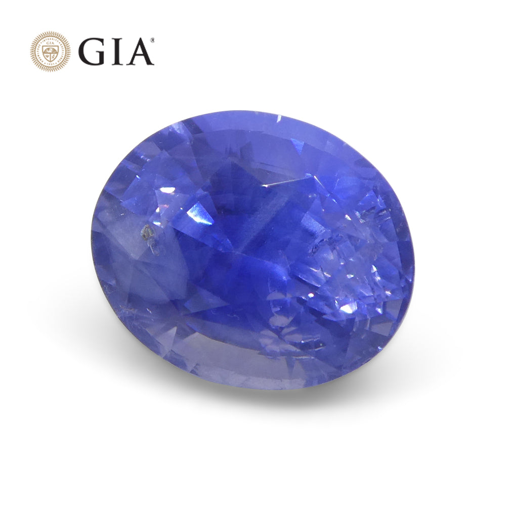 2.70ct Oval Vivid Blue Sapphire GIA Certified Sri Lanka Unheated - Skyjems Wholesale Gemstones