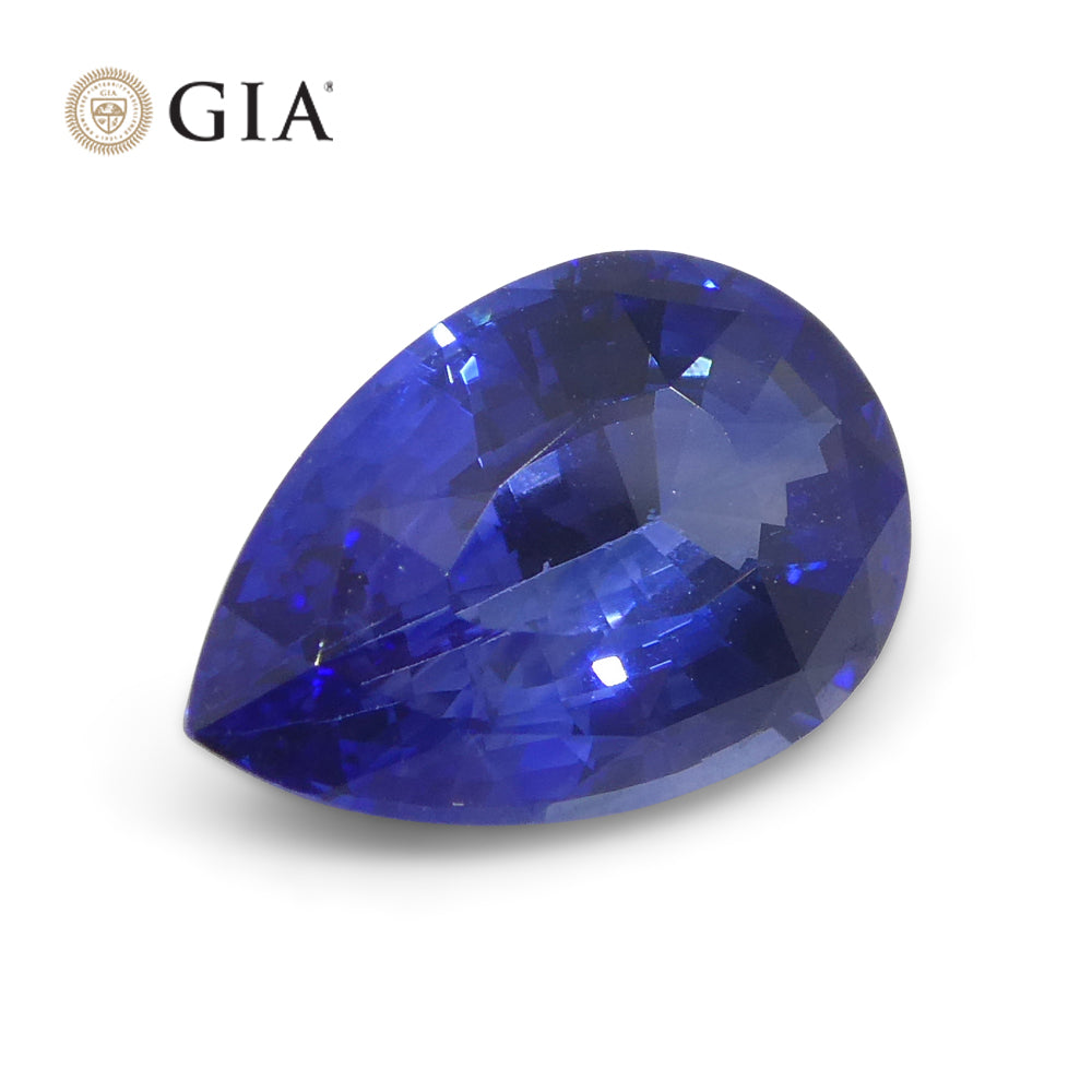 2.40ct Blue Pear Sapphire from Sri Lanka, GIA Certified Natural Gemstone by SkyJems Canadian Gem Experts