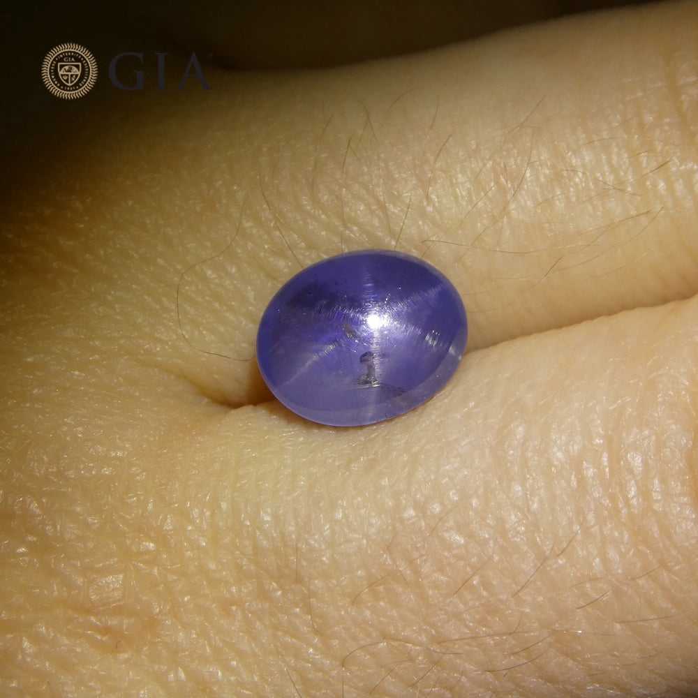 4.75ct Oval Cabochon Blue Star Sapphire GIA Certified Sri Lanka - Skyjems Wholesale Gemstones