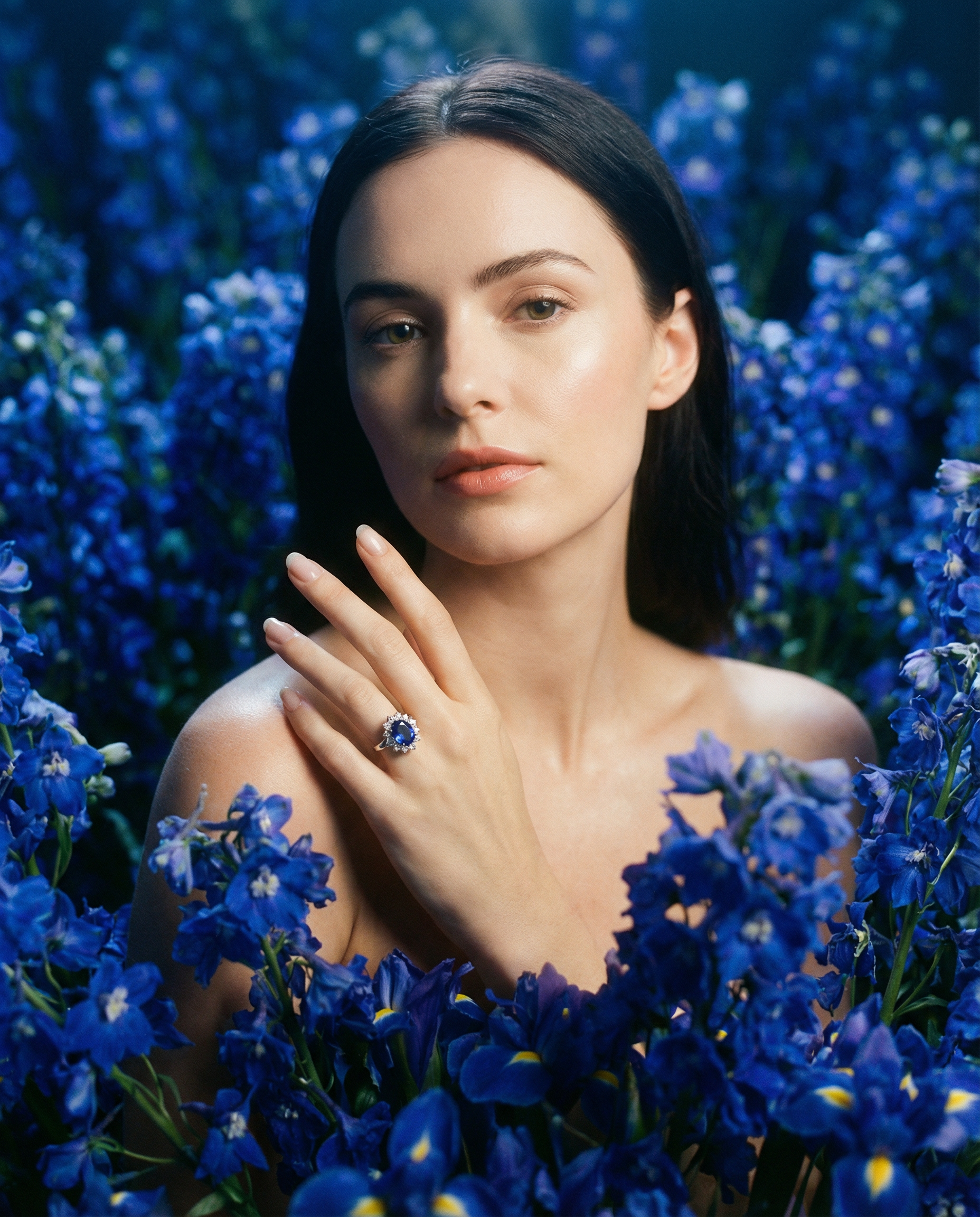 3.87ct Cushion Blue Sapphire, Diamond Engagement Ring set in Platinum, GIA Certified Sri Lanka - Skyjems Wholesale Gemstones