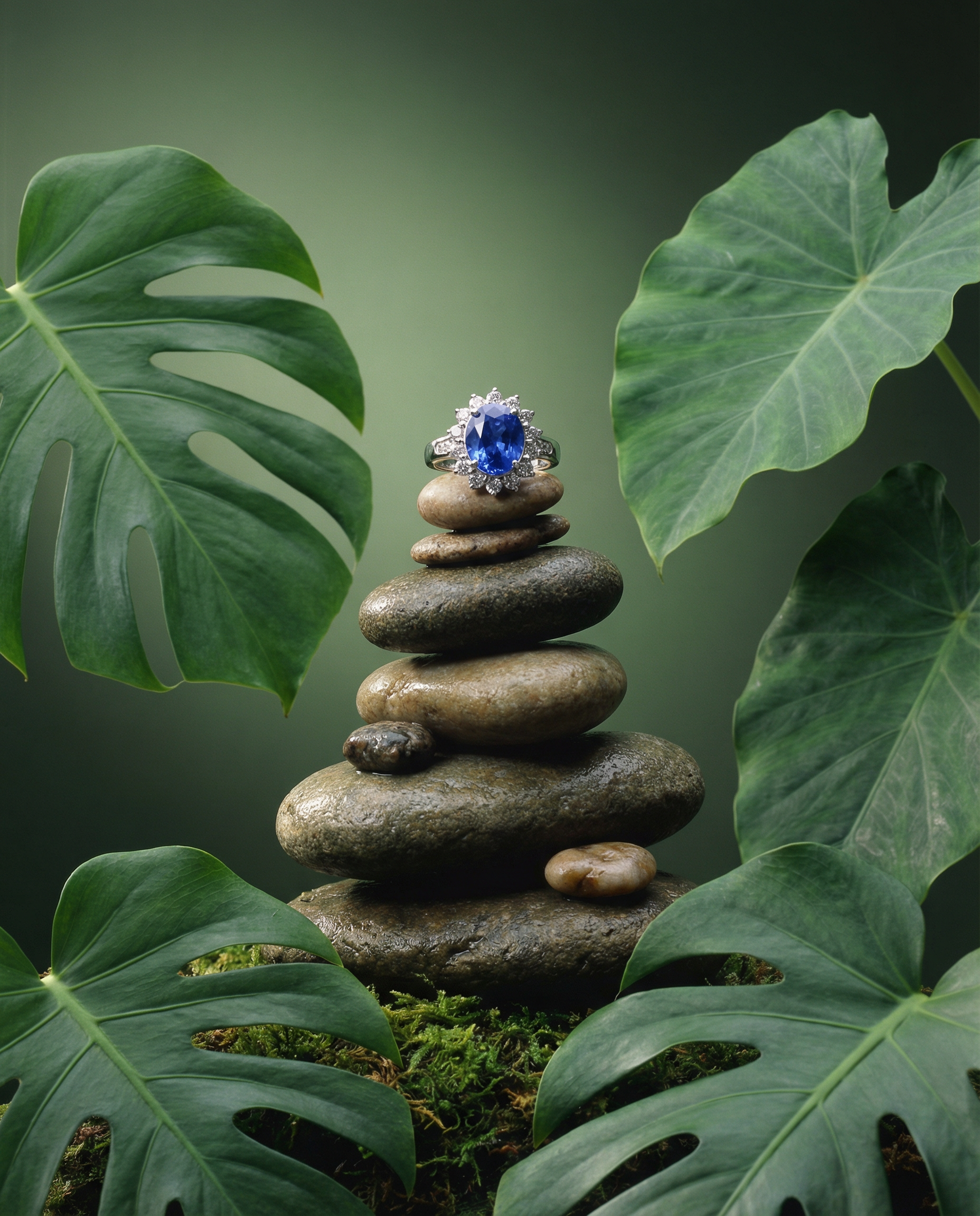 3.87ct Cushion Blue Sapphire, Diamond Engagement Ring set in Platinum, GIA Certified Sri Lanka - Skyjems Wholesale Gemstones