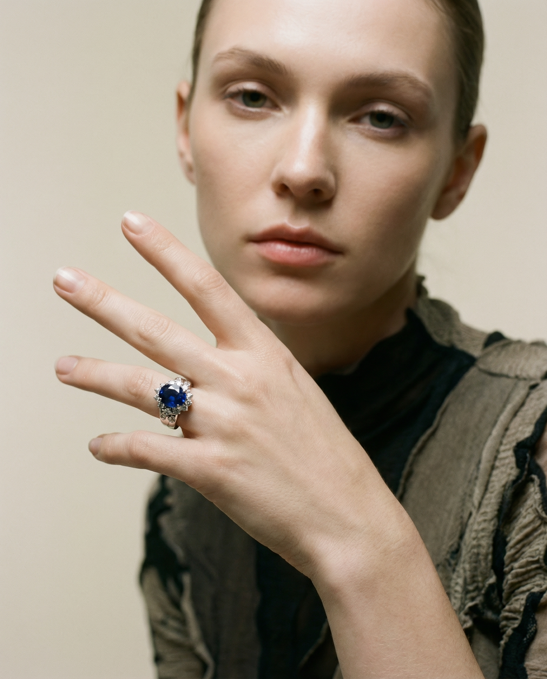 3.23ct Cushion Blue Sapphire, Diamond Engagement Ring set in Platinum, GIA Certified Thailand - Skyjems Wholesale Gemstones