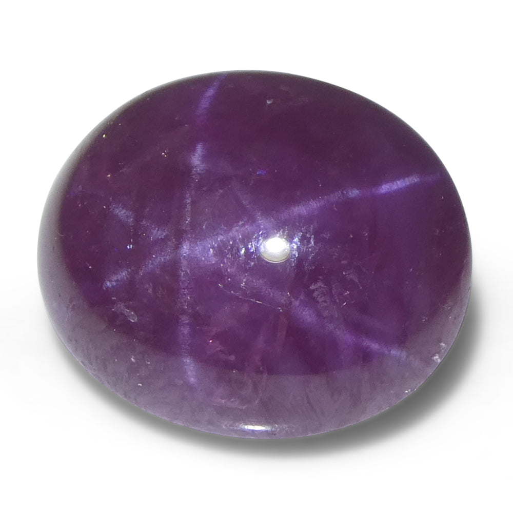8.61ct Oval Cabochon Purplish Red Star Ruby from Vietnam Unheated - Skyjems Wholesale Gemstones