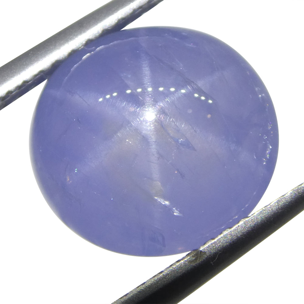 8.37ct Blue Star Sapphire from Sri Lanka, unheated oval cabochon with asterism, premium SkyJems gemstone collection