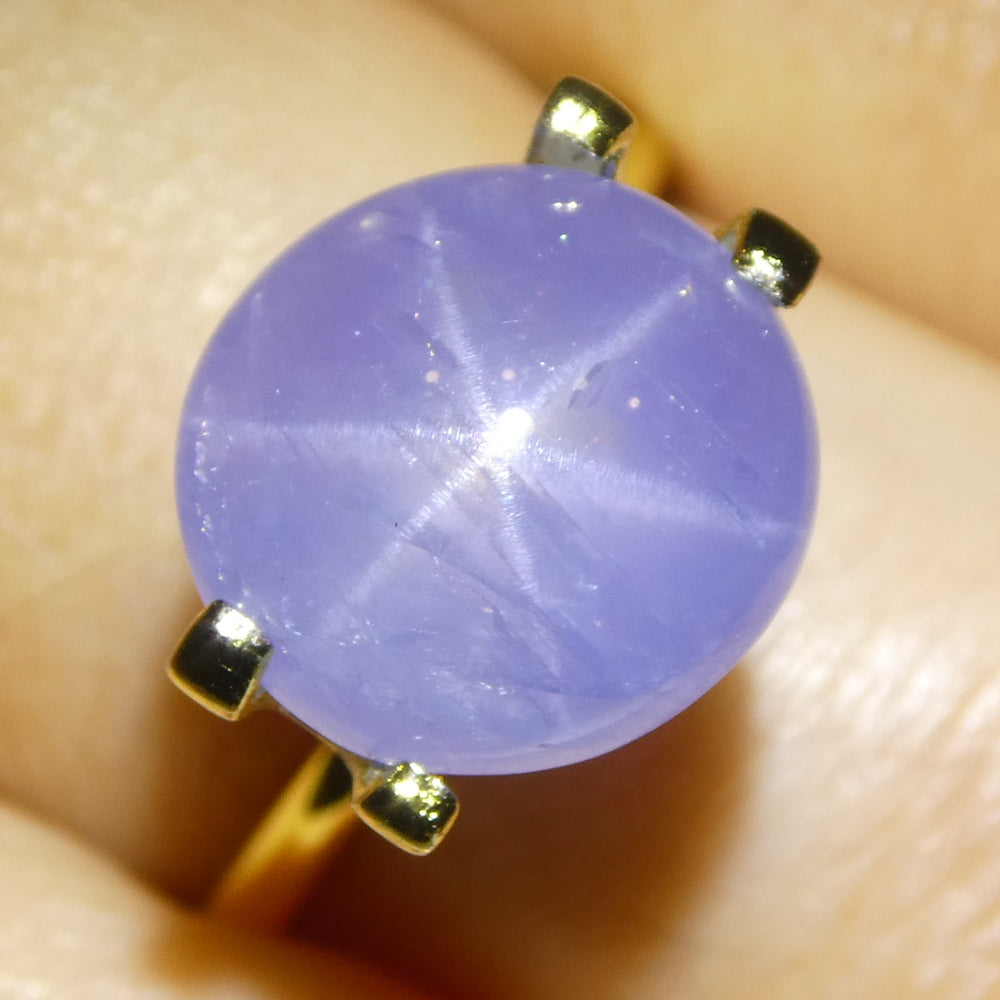 8.37ct Oval Cabochon Blue Star Sapphire from Sri Lanka Unheated - Skyjems Wholesale Gemstones