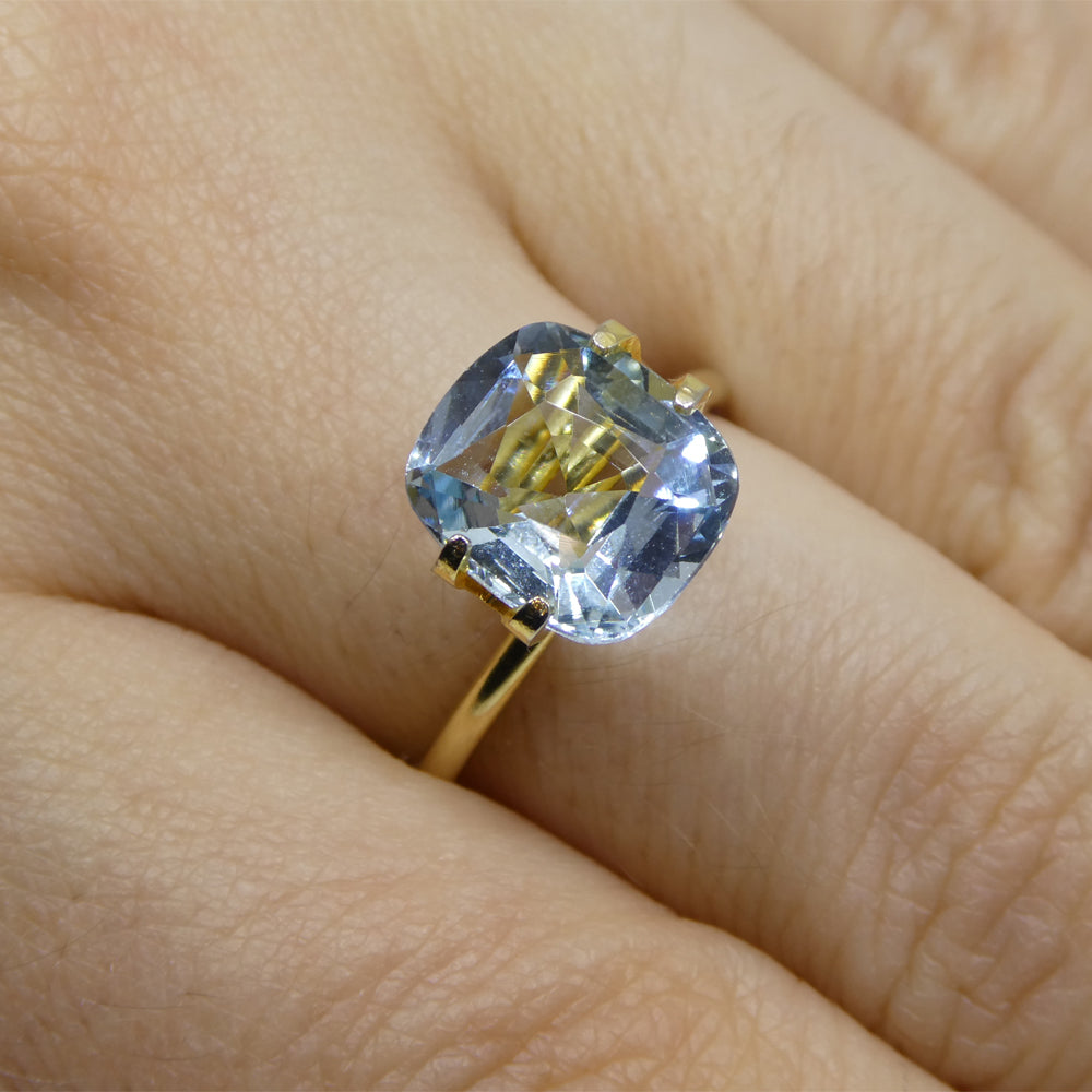 3.01ct Brazilian Blue Aquamarine Cushion Gemstone from SkyJems Rare Gem Collection