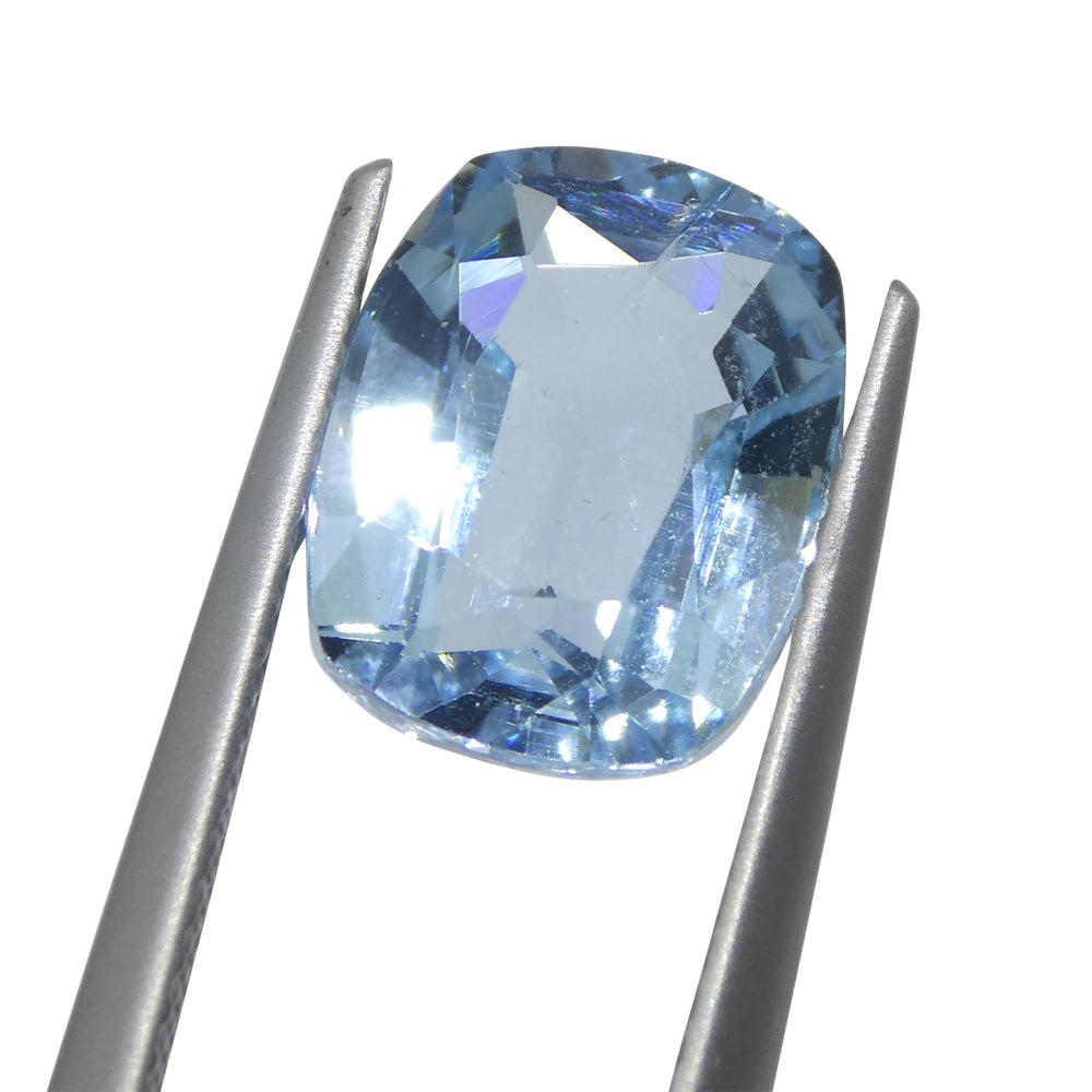 4.25ct Brazilian Blue Aquamarine Cushion Gemstone from SkyJems, Rare Beryl Fine Jewelry Stone