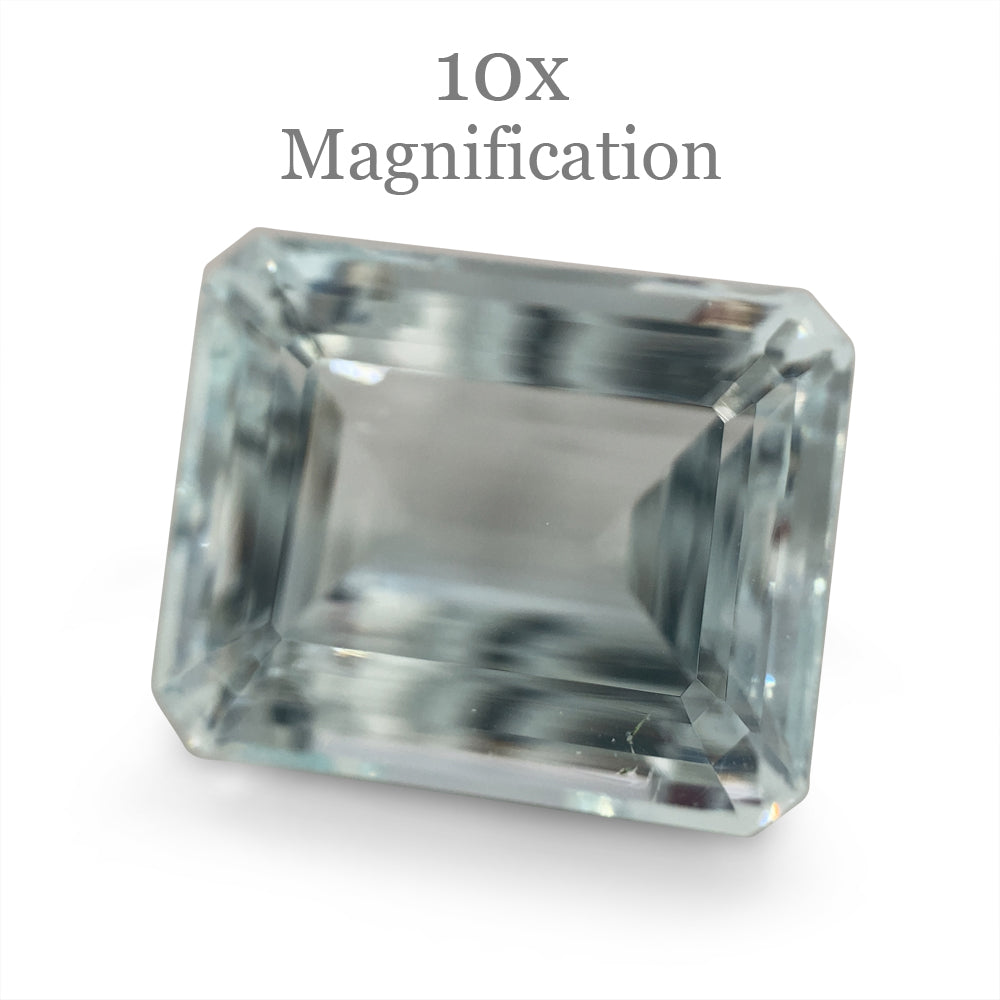SkyJems 24ct Brazilian Aquamarine, vivid blue emerald-cut gemstone with exceptional clarity and brilliance