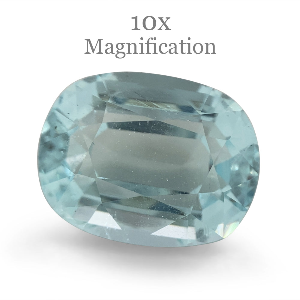 8.23ct Brazilian Oval Aquamarine with slightly greenish blue hue, premium Step Cut gemstone from SkyJems