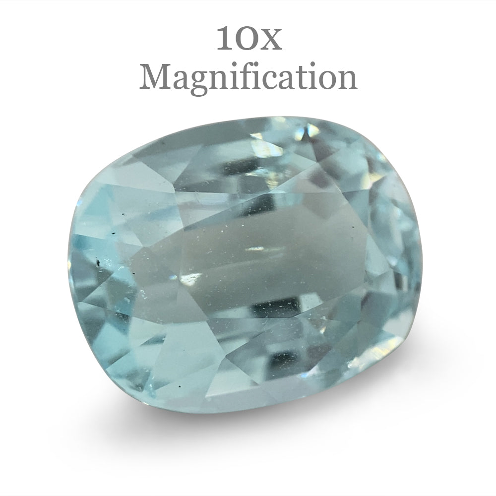 8.23ct Brazilian Oval Aquamarine with slightly greenish blue hue, premium Step Cut gemstone from SkyJems