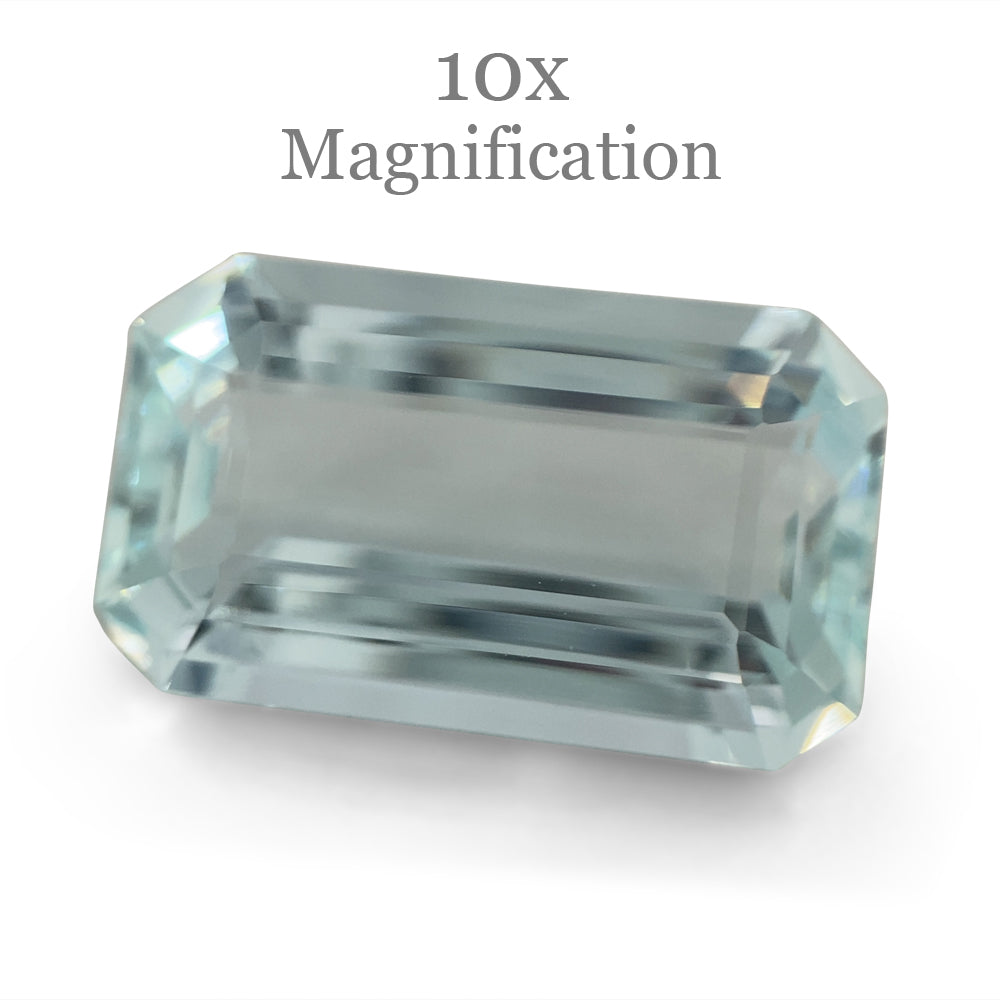SkyJems 13.18ct Brazilian Aquamarine, vivid blue emerald-cut gemstone with exceptional clarity and brilliance