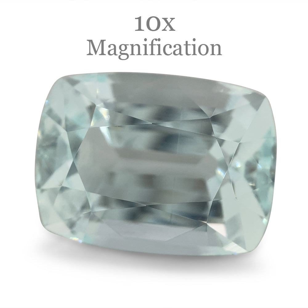 16.1ct Brazilian Cushion Aquamarine with soft blue hues, unheated natural gemstone from SkyJems Canadian gem specialists