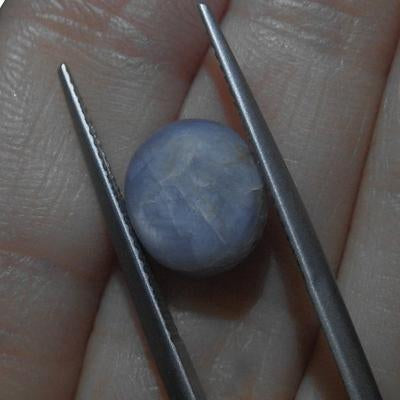 SkyJems 6.84 ct Blue Ceylon Star Sapphire: Rare unheated oval cabochon with stunning asterism from Sri Lanka