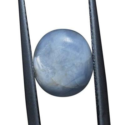 SkyJems 6.84 ct Blue Ceylon Star Sapphire - Rare Unheated Oval Cabochon with Asterism Effect from Sri Lanka